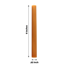 5 Pack | 9inch Gold Premium Unscented Ribbed Wick Taper Candles