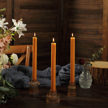 Add Warmth and Style to Your Event Decor with Gold Unscented Dinner Candle Sticks