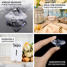 10 Pack | 1.75inch Clear Plastic Crystal Wedding Table Card Holder Stands