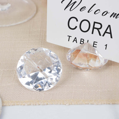Crystal table numbers and decorative gems for elegant events