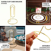5 Inch Gold Metal Paperclip Stands For Table Numbers