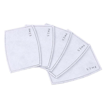PM2.5 filter replacement sheets for air masks, set of five.