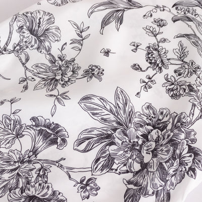 Black and white floral pattern on fabric. #whtbkgd