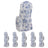 Floral print chair cover in blue on white background