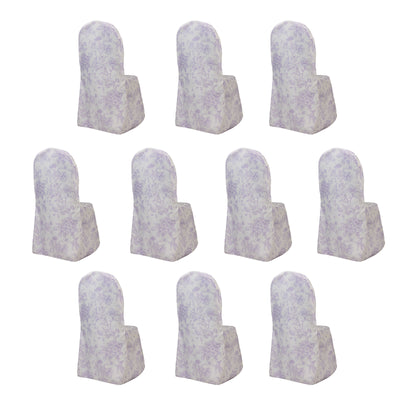 Set of 10 floral-patterned chair covers for elegant decor