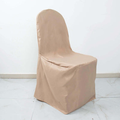 Beige chair cover on a plain background
