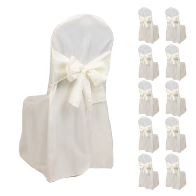 White chair cover with bow, pack of ten.