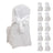 White chair covers with bows, set of 10 for elegant event decor.