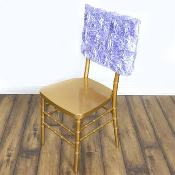 Elegant Lavender Lilac Satin Rosette Chiavari Chair Caps