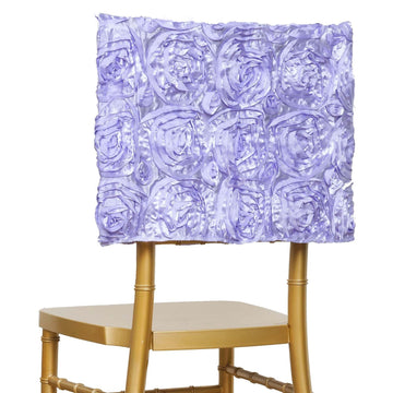 Versatile Lavender Lilac Satin Rosette Chiavari Chair Caps