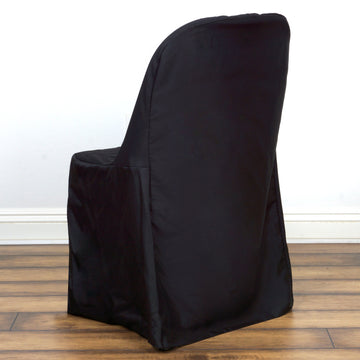 Create a Stunning Event Setting with the Black Polyester Folding Chair Cover