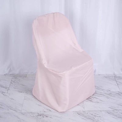 Pink chair cover on a white backdrop for event decor