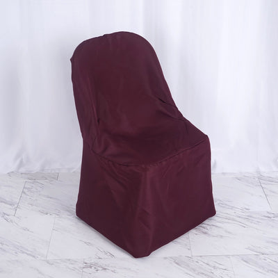 Burgundy chair cover on a white backdrop