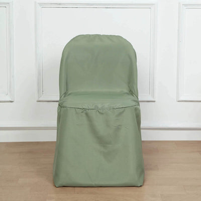 Green chair cover on a plain chair against a white background.
