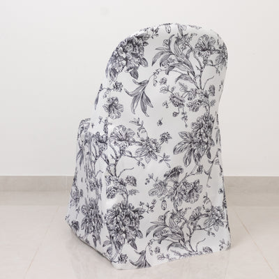 Floral-patterned chair on a plain backdrop