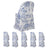 Blue floral patterned chair covers, set of five