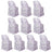 Set of ten floral-patterned chair covers on a white background.