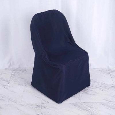 Navy blue chair cover on a white background