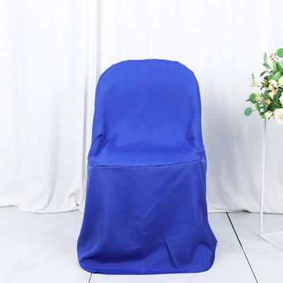 Blue chair cover on a white backdrop