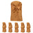 Set of 8 brown chair covers with bow design for events or weddings.