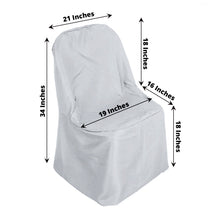 Folding polyester & satin chair cover in silver color