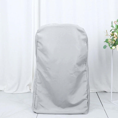 Gray backpack on a plain background
