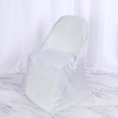 White covered chair on a plain background.
