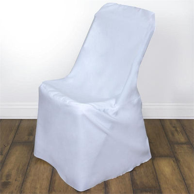 White chair cover on a wooden floor
