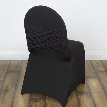 Revitalize Your Chairs with Black Madrid Spandex Fitted Banquet Chair Cover