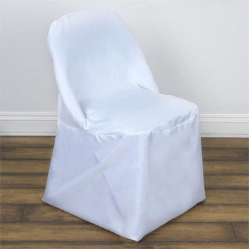 Upgrade Your Event Decor with the White Polyester Folding Round Chair Cover