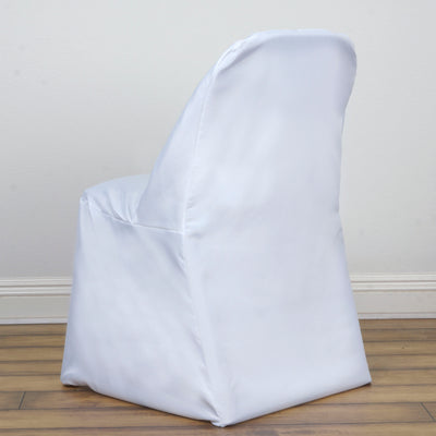 White bean bag chair with a sleek design against a plain backdrop.
