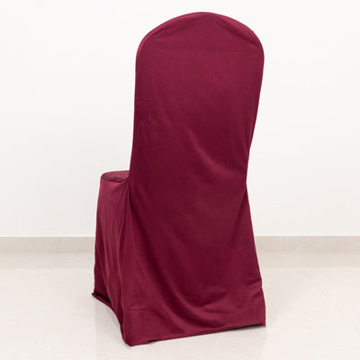 Maroon chair cover on a plain background