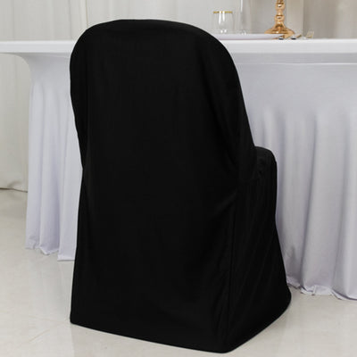 Black chair cover for event seating