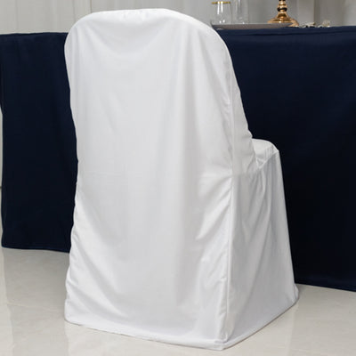 White chair cover on a plain background for event decor