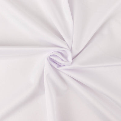 White fabric with smooth texture and slight sheen.