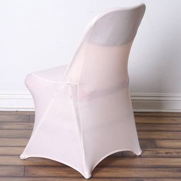 Elevate Your Event with the Blush Spandex Stretch Fitted Folding Chair Cover