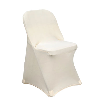 Cream-colored chair cover on a plain background