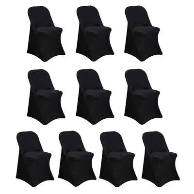 Set of 10 black chair covers for events and banquets