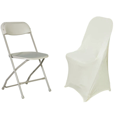 Folding chair and chair cover on plain background