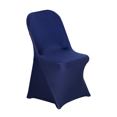 Navy blue stretch chair cover for events and parties