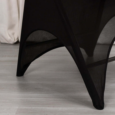 Black mesh table leg for modern furniture design.