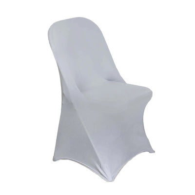 White chair cover draped over a banquet chair, studio shot.