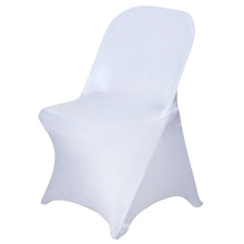 White Spandex Stretch Fitted Folding Chair Cover - 160 GSM#whtbkgd