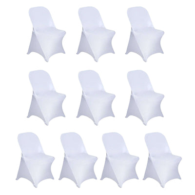 Set of 10 white chair covers for events and parties