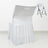 Folding chair with white cover on a plain background