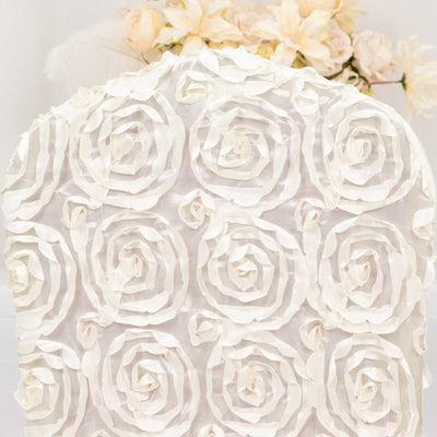 White rose-patterned decorative backdrop for events or photography.
