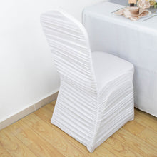 White Rouge Stretch Spandex Fitted Banquet Slip On Chair Cover