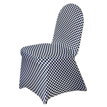 Buffalo Plaid Spandex Fitted Checkered Black & White Stretch Chair Covers#whtbkgd