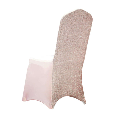 Glittering pink chair with a sleek design, showcasing a stylish back