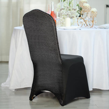 Elevate Your Event with the Black Spandex Stretch Banquet Chair Cover